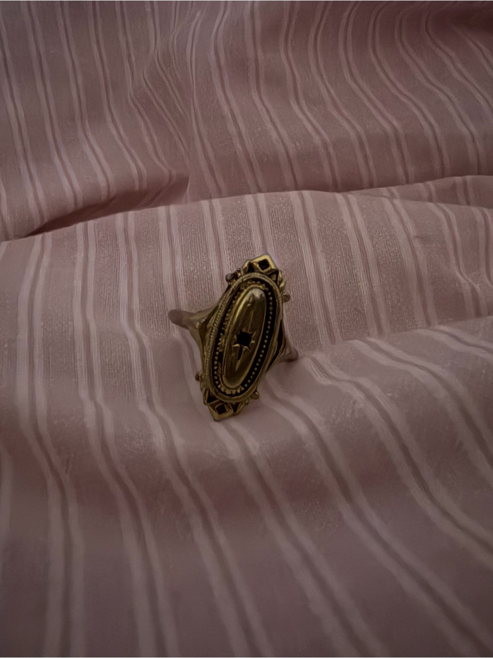 Avon Gold-Tone Oval Filigree Statement Ring